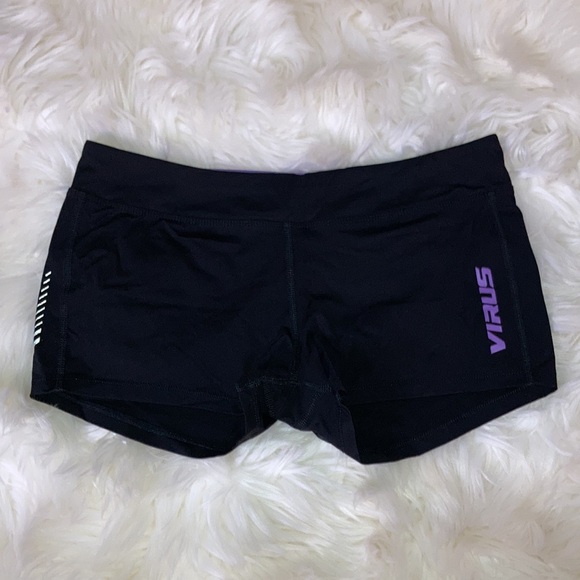 VIRUS Purple Black Compression Shorts L - Picture 1 of 8